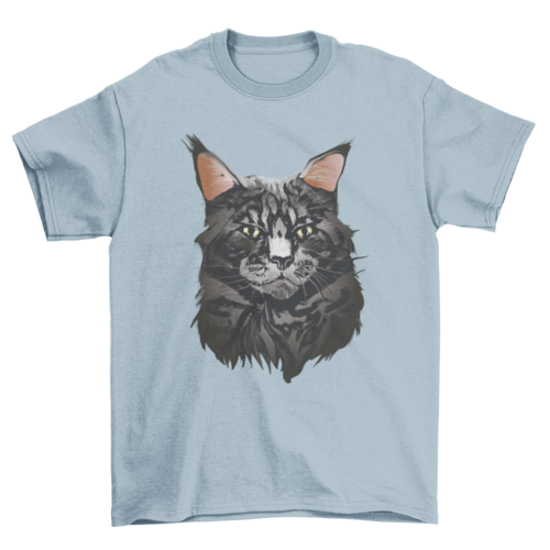 British maine coon cat portrait t-shirt