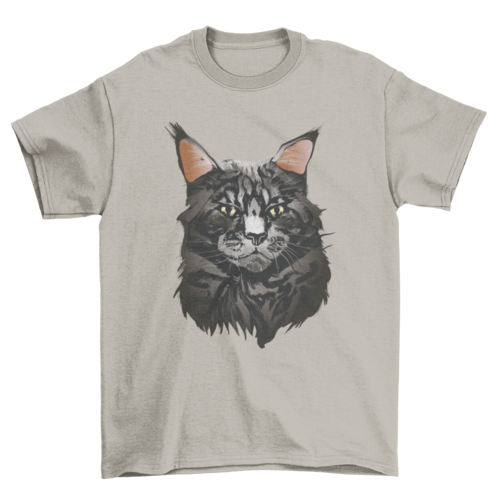 British maine coon cat portrait t-shirt
