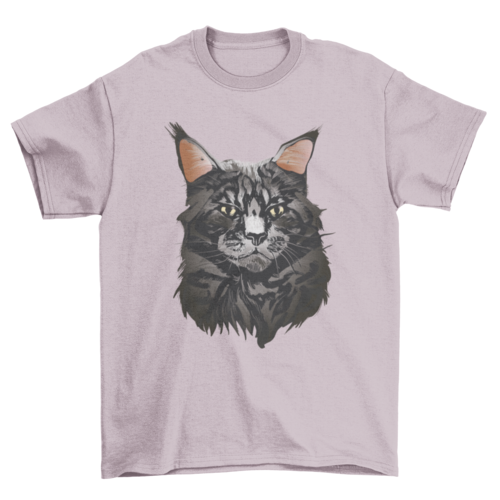 British maine coon cat portrait t-shirt